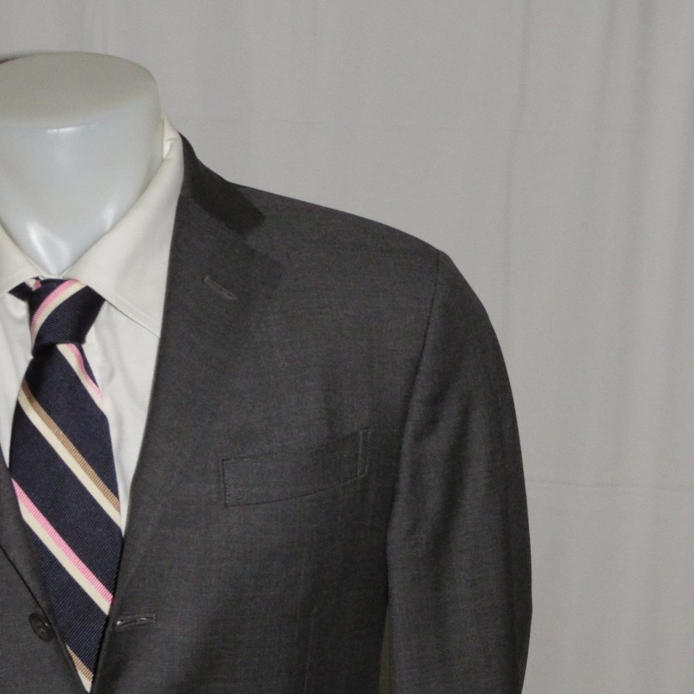 Polo Ralph Lauren X Corneliani Custom Solid Charcoal Three Button Suit 38S